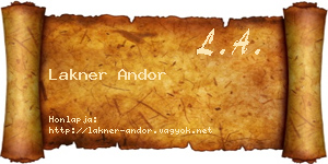 Lakner Andor névjegykártya